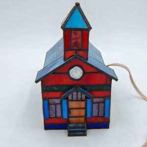 Stained Glass Collectibles School House 1995 Holiday Creations Genuine